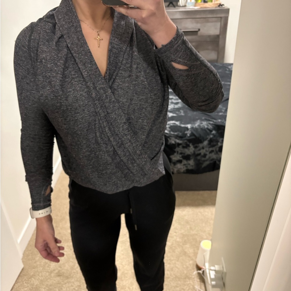 Ivivva Heather Gray Wrap Blouse